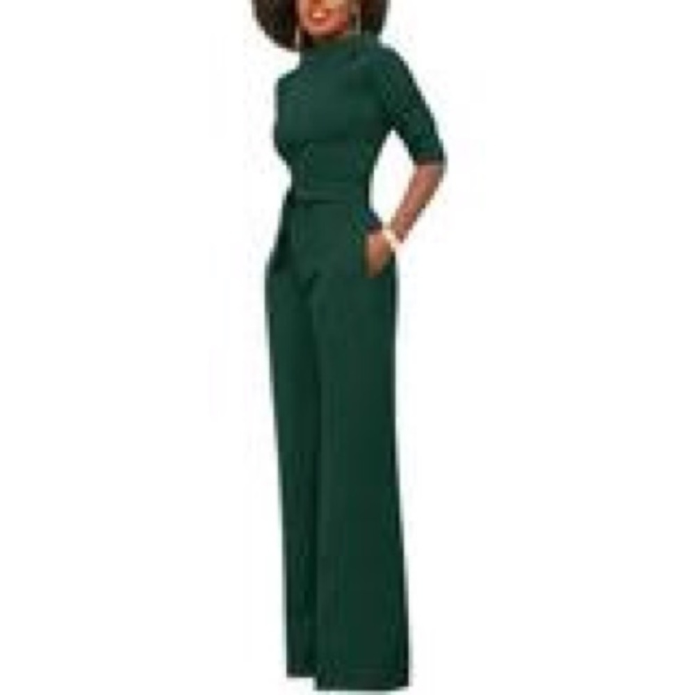 NWOT Emerald Green Wide Leg Jumpsuit